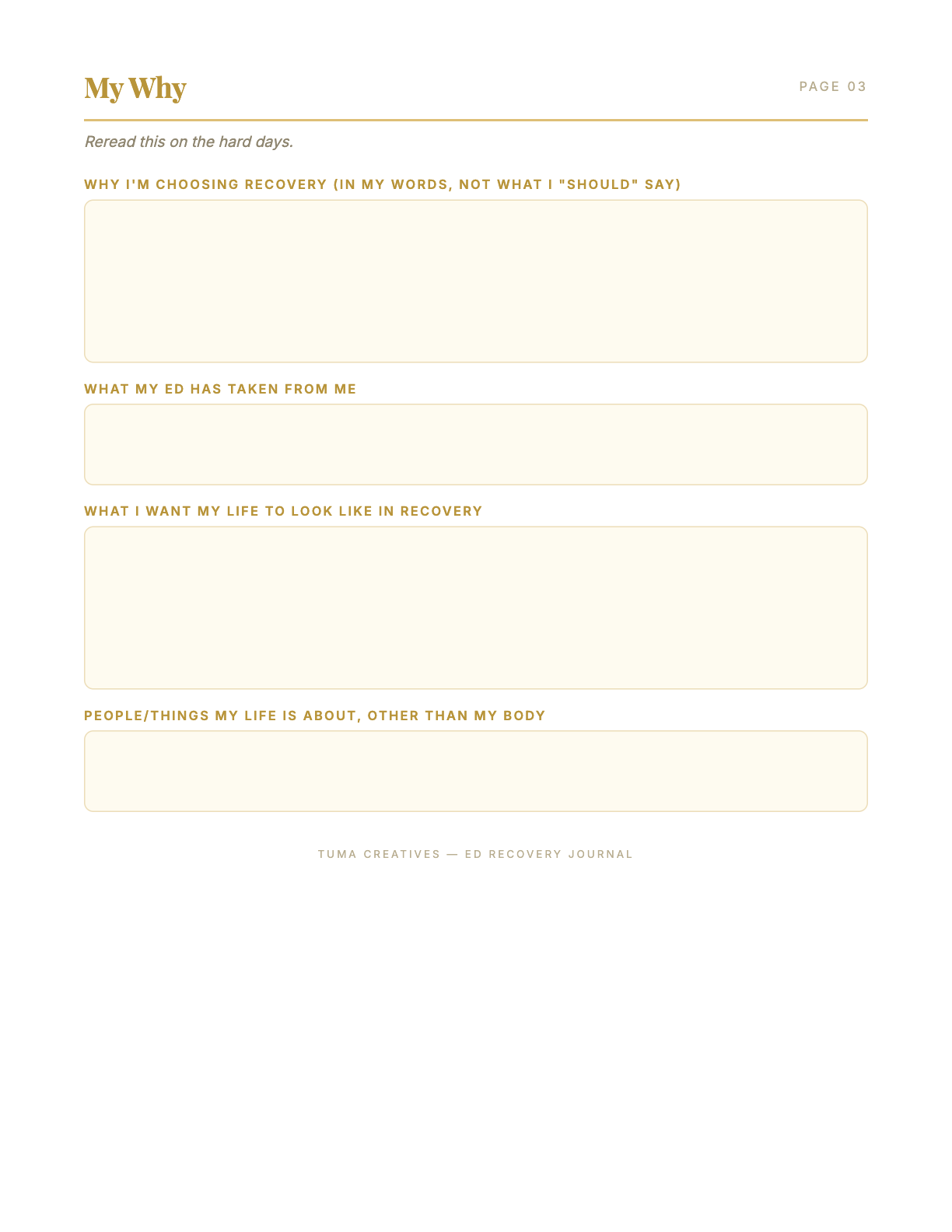 Eating Disorder Recovery Journal