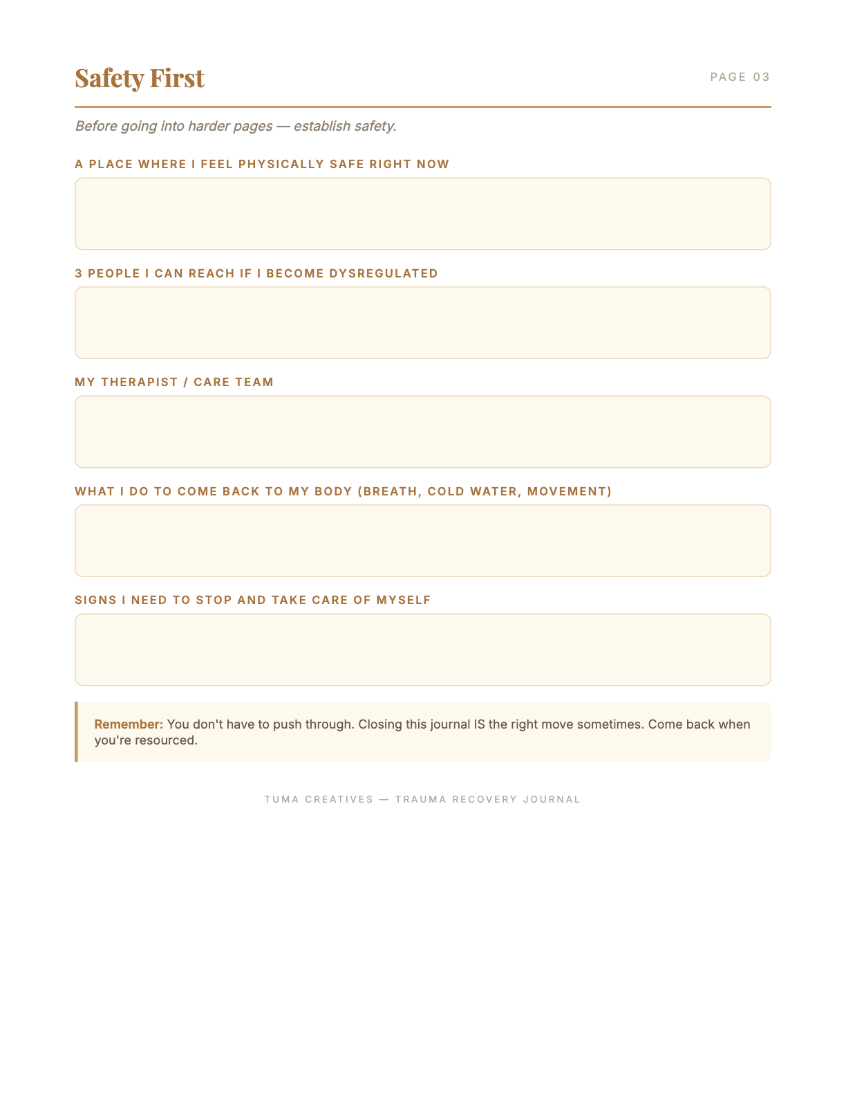 Trauma Recovery Journal