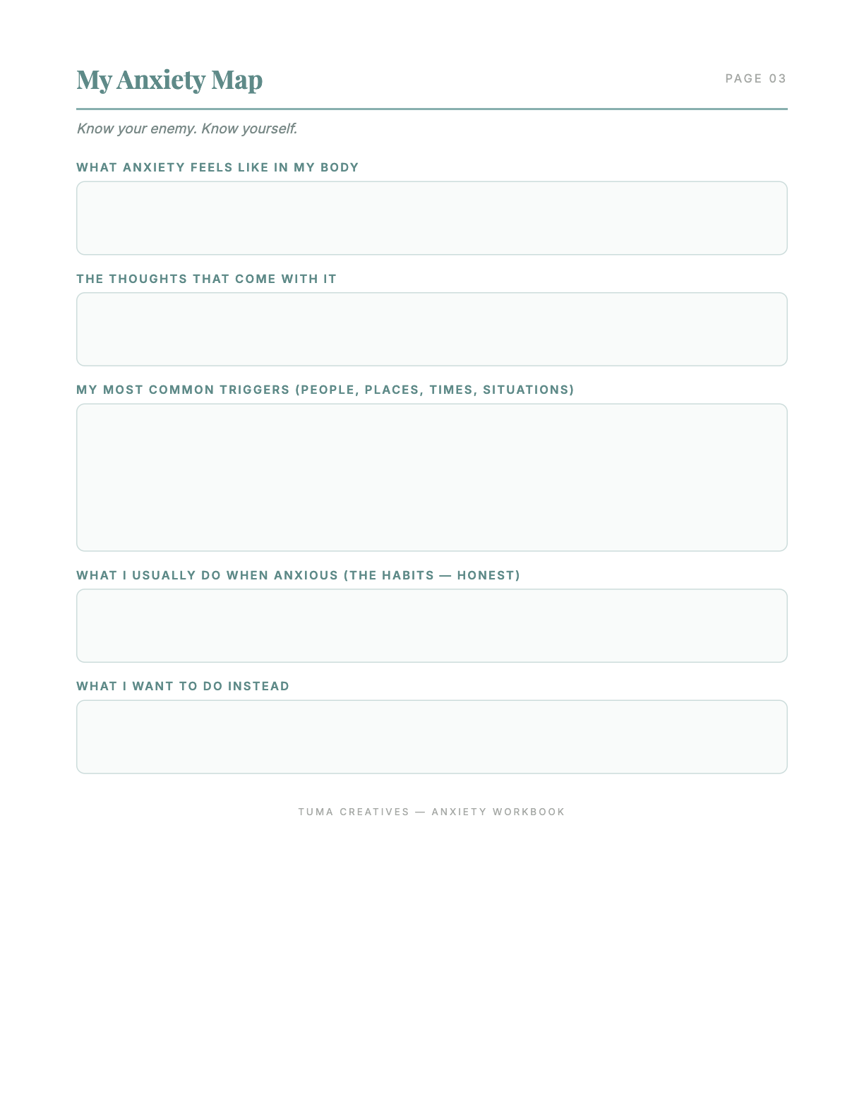Anxiety Workbook