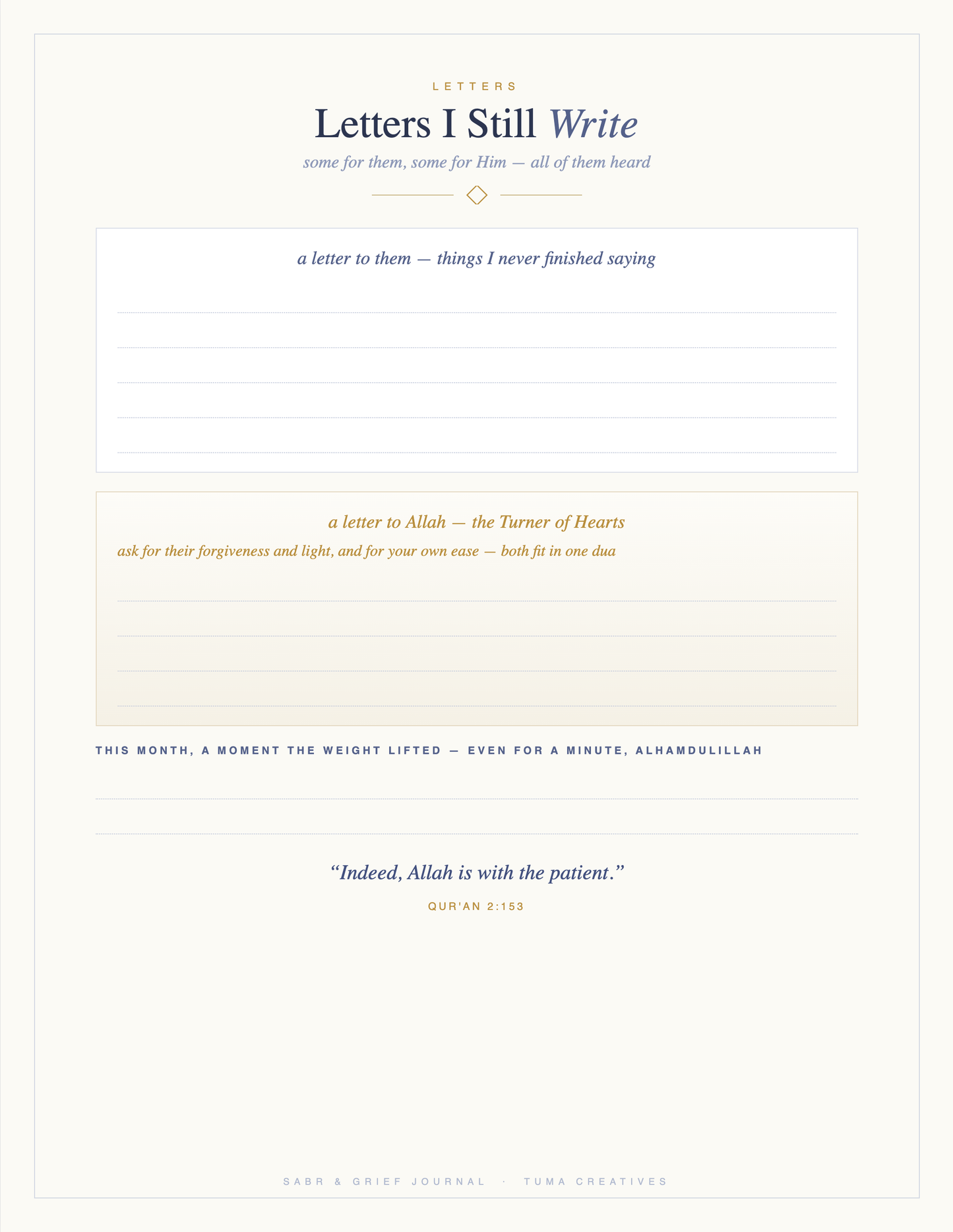 Sabr & Grief Journal — Letters I Still Write