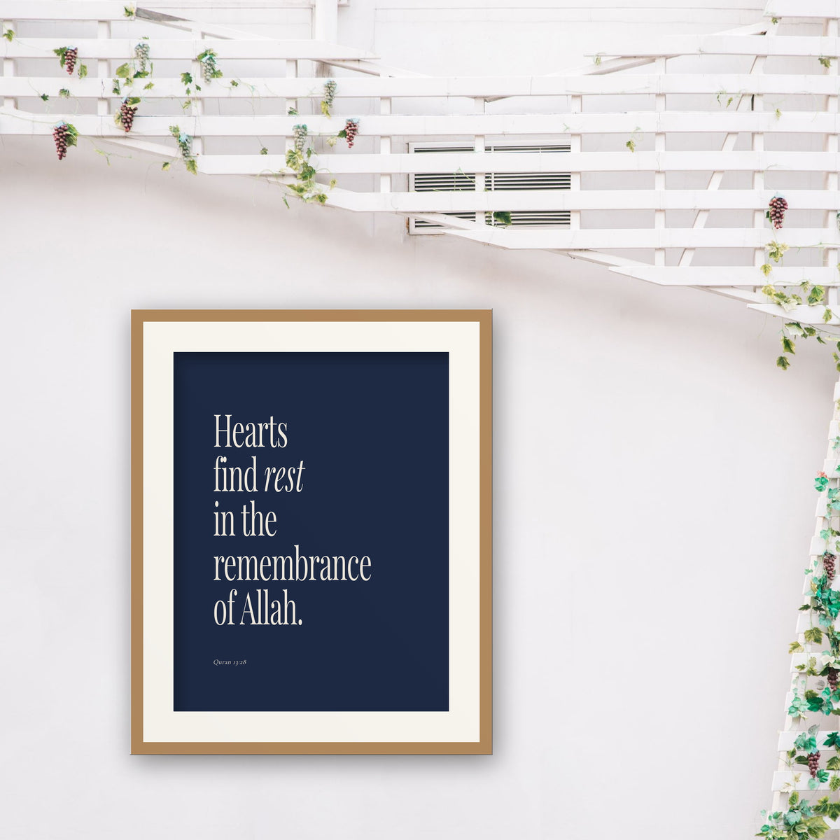 Navy Blue Quran Quote Prints — room