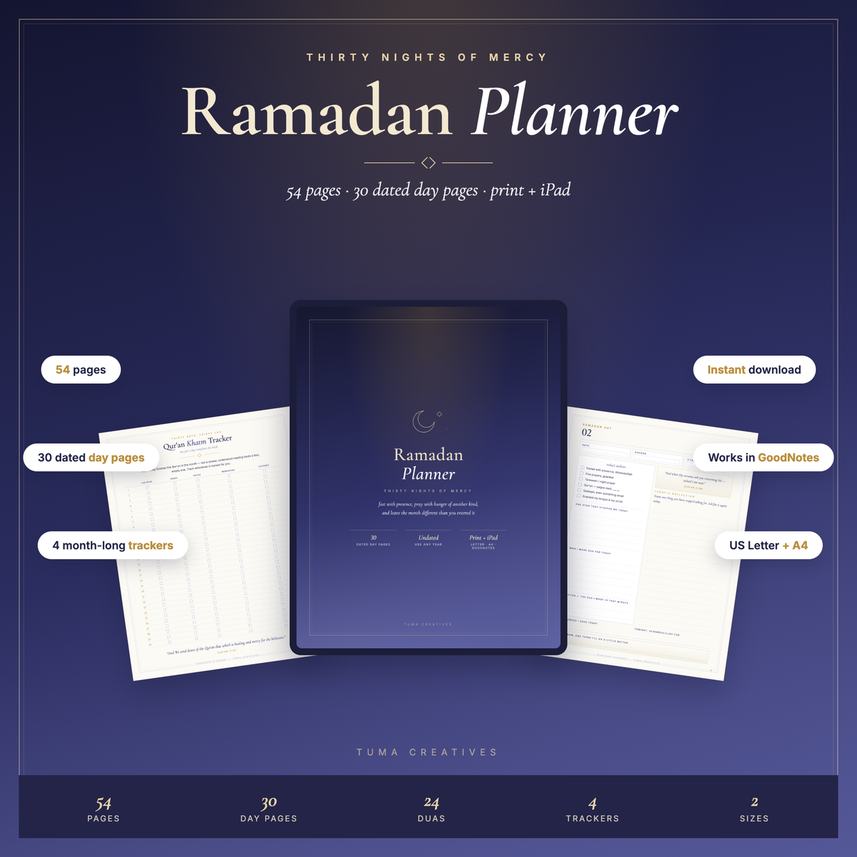 Ramadan Planner — 54 pages, print and iPad