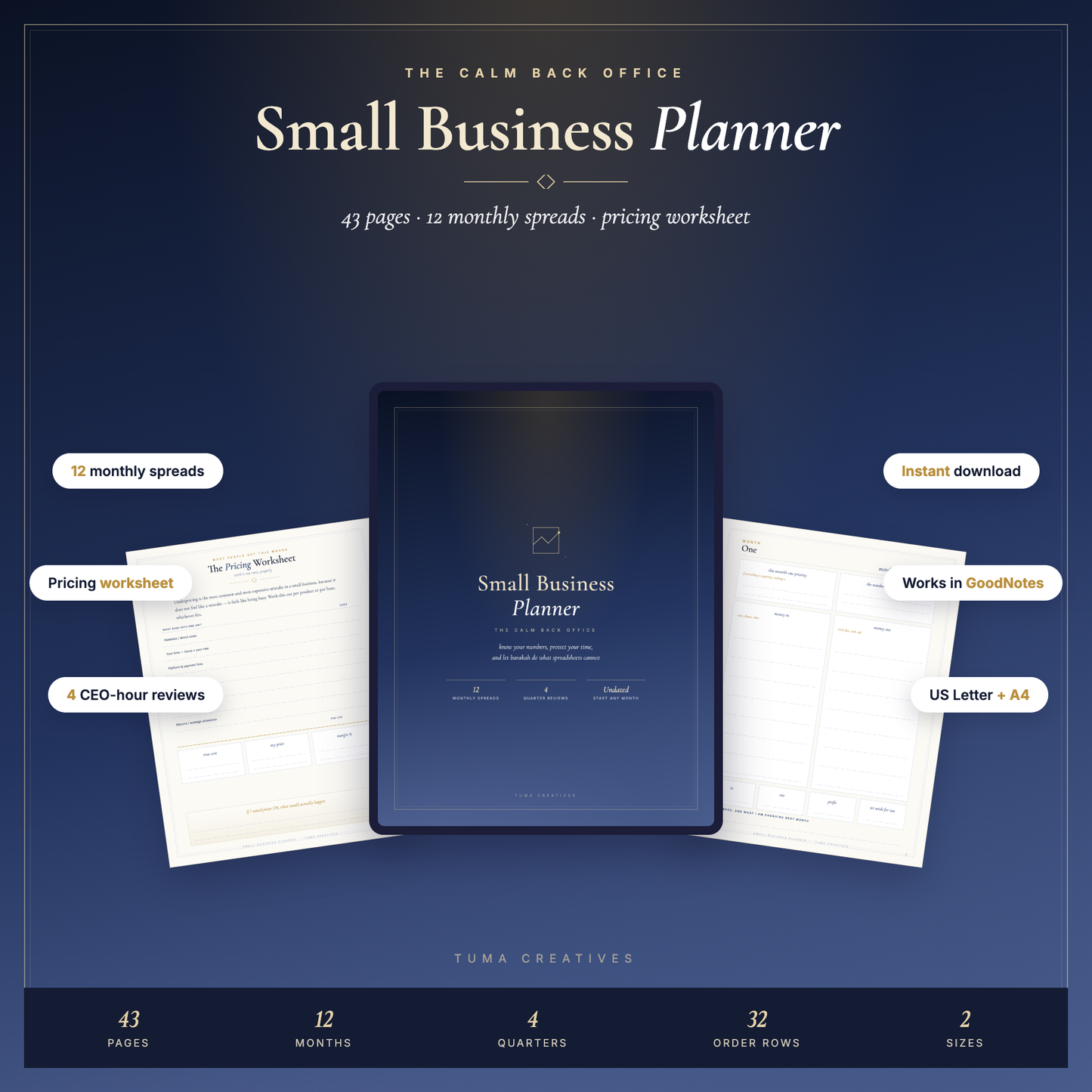 Small Business Planner — 43 pages, print and iPad