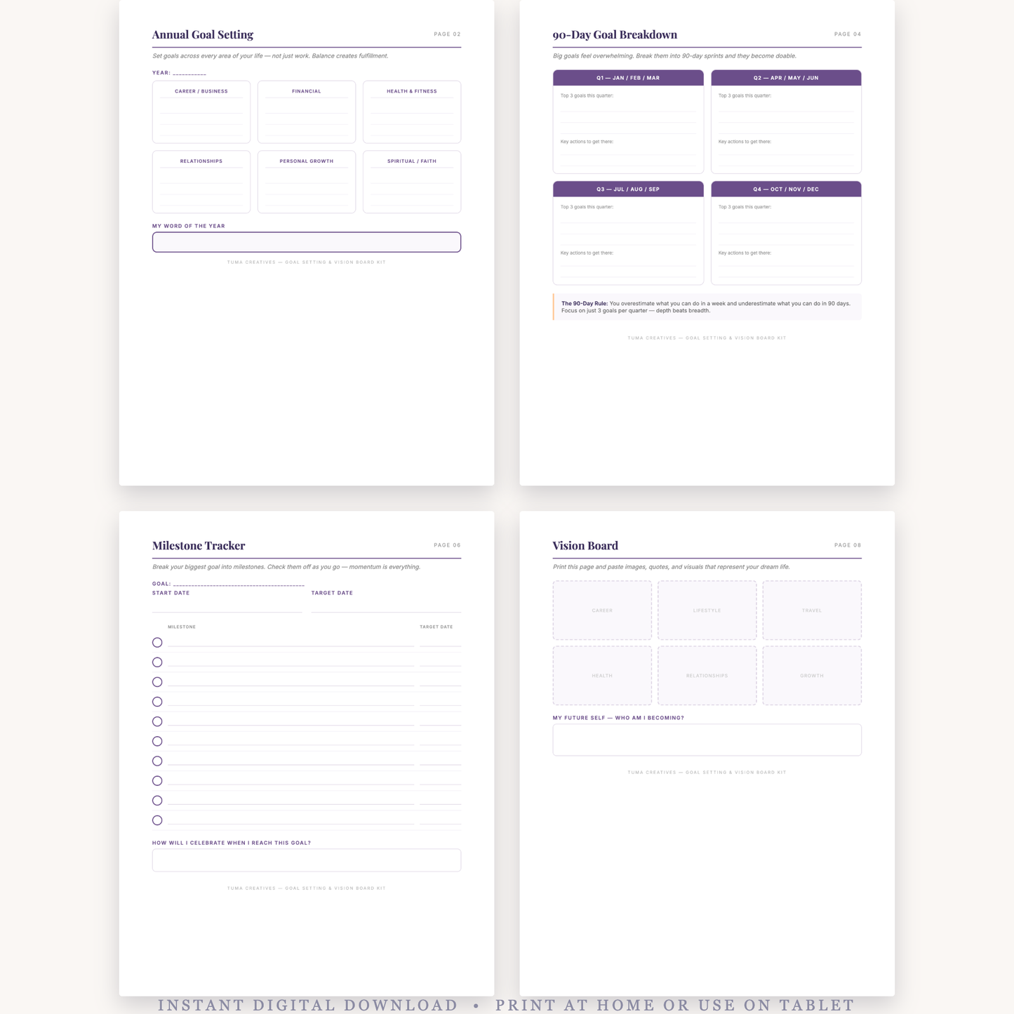 Goal Setting & Vision Board Kit
