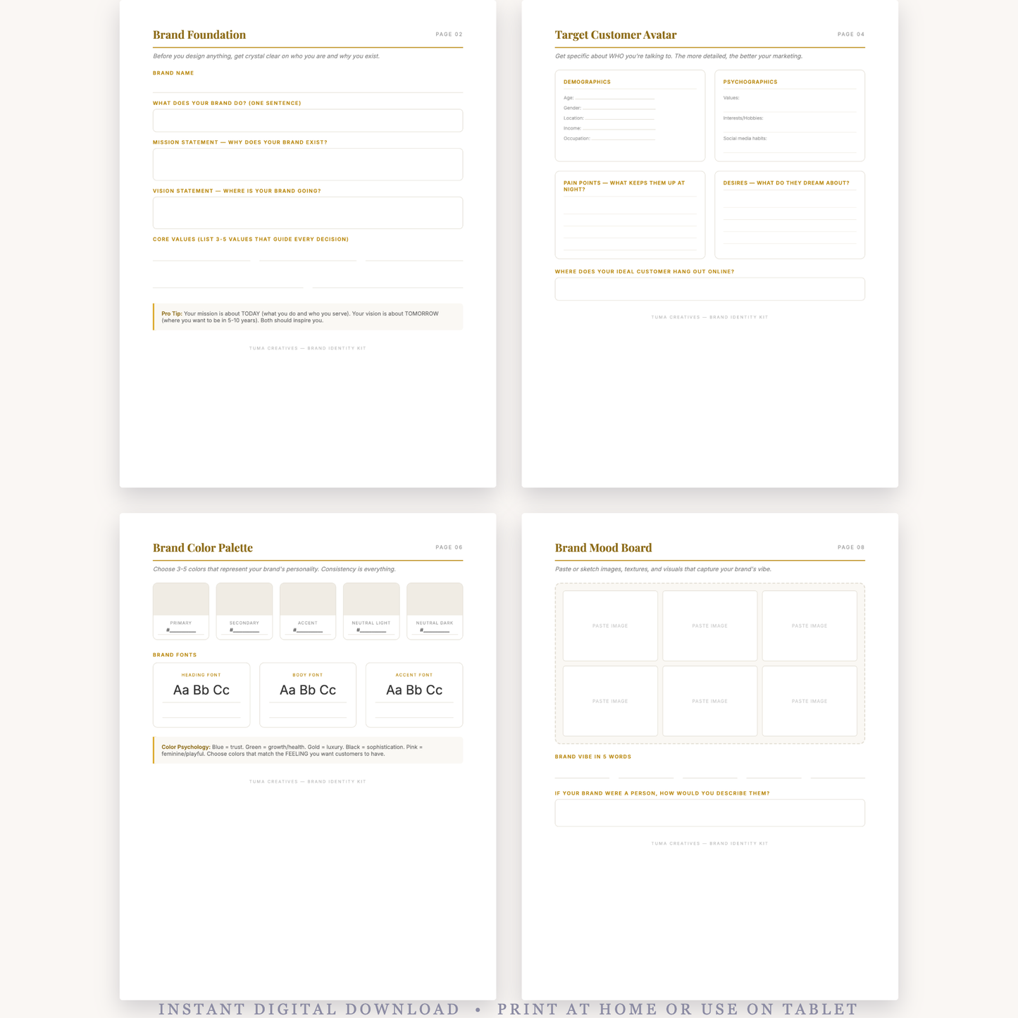 Brand Identity Kit Workbook