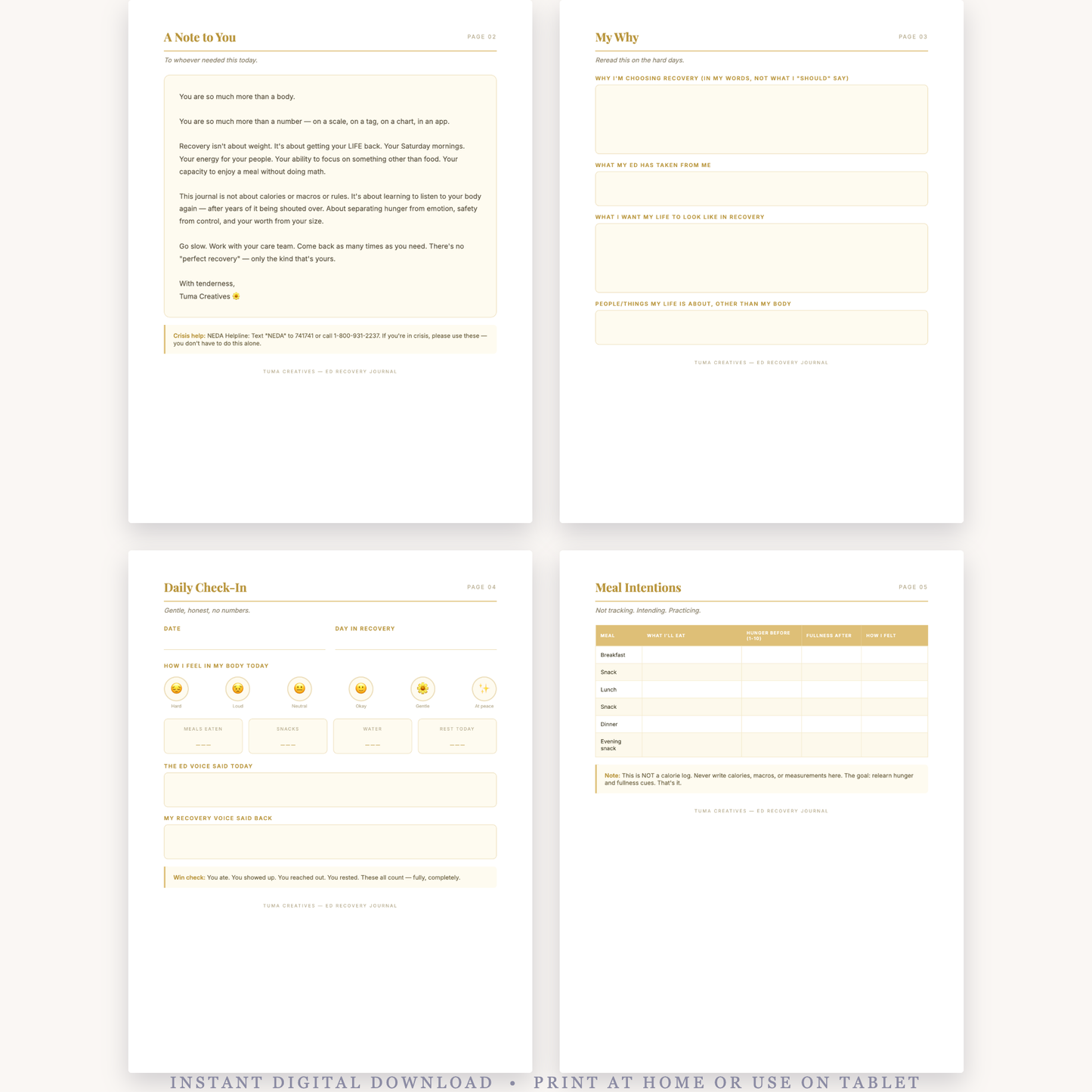 Eating Disorder Recovery Journal