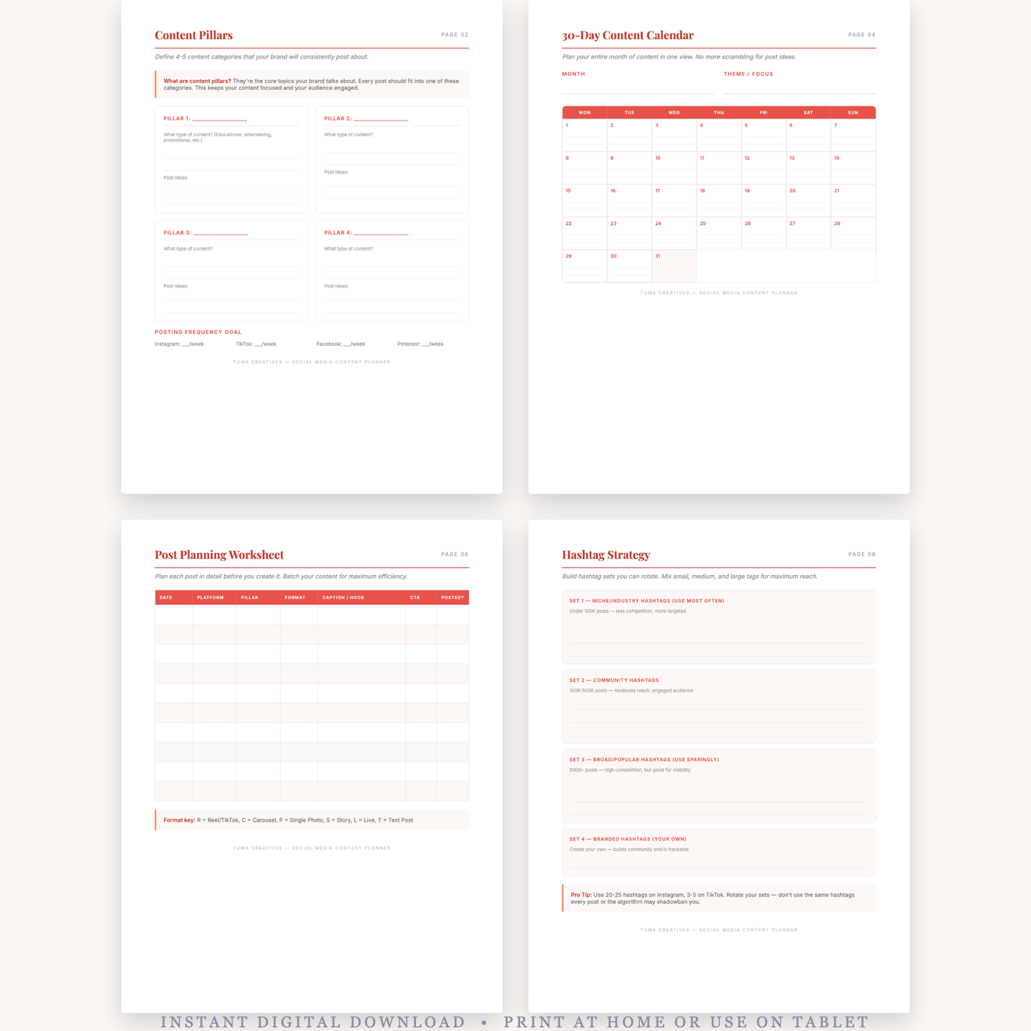 Social Media Content Planner & Strategy Kit