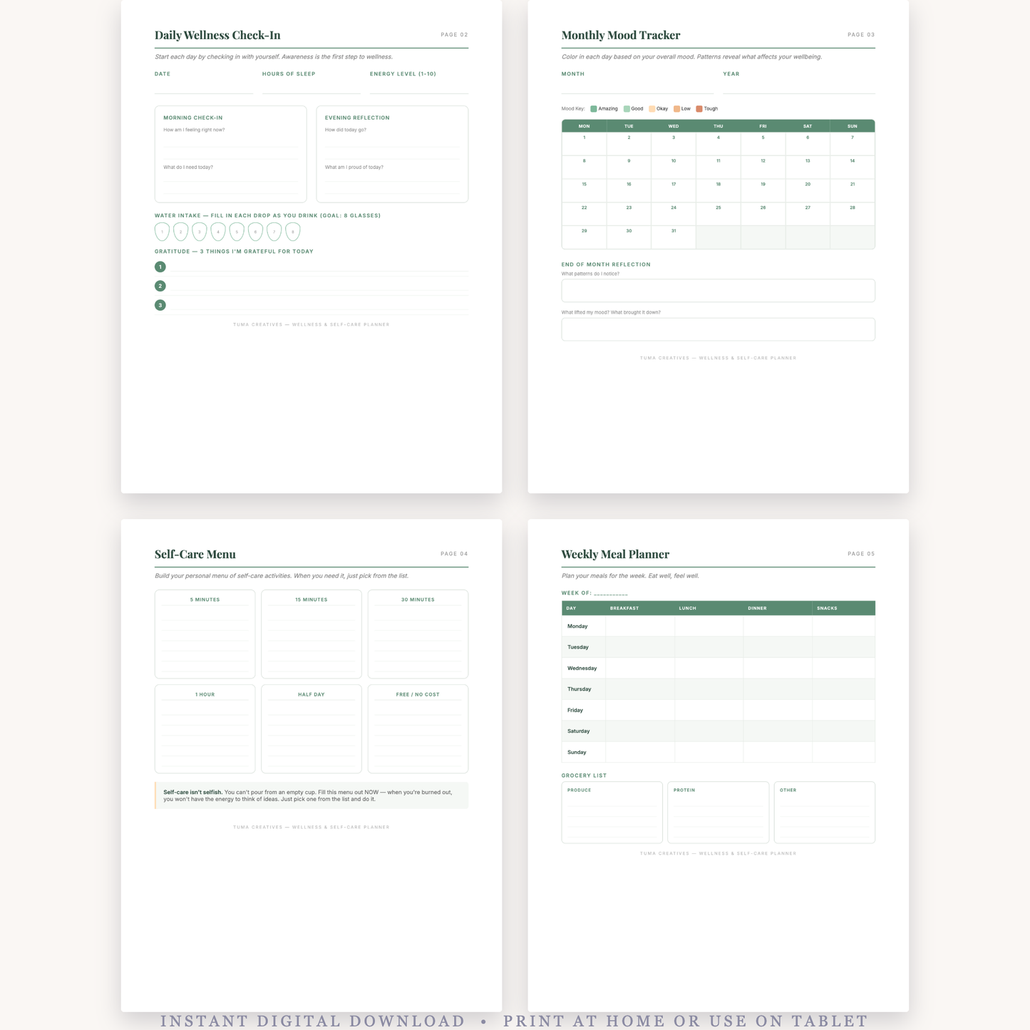 Wellness & Self-Care Planner
