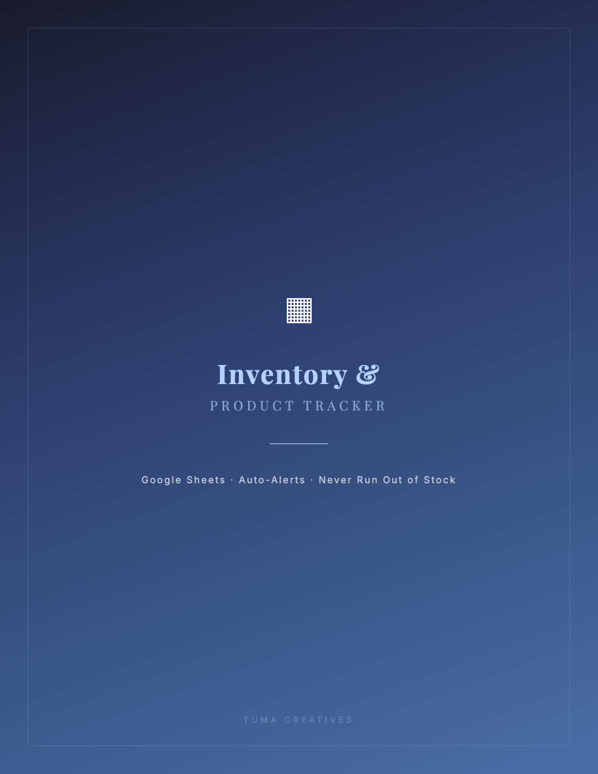 Inventory & Product Tracker