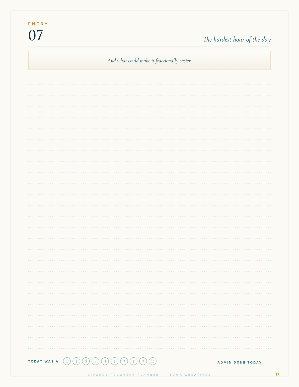 Divorce Recovery Planner — trackers
