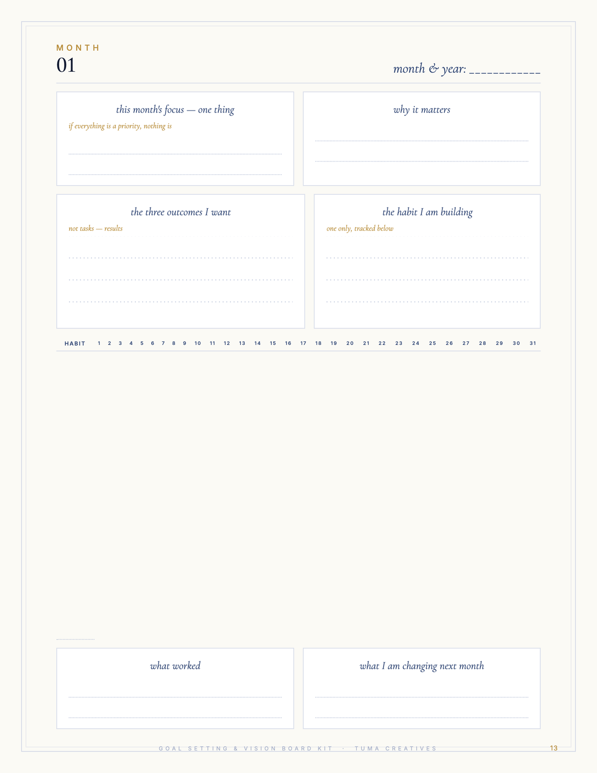 Goal Setting & Vision Board Kit — trackers