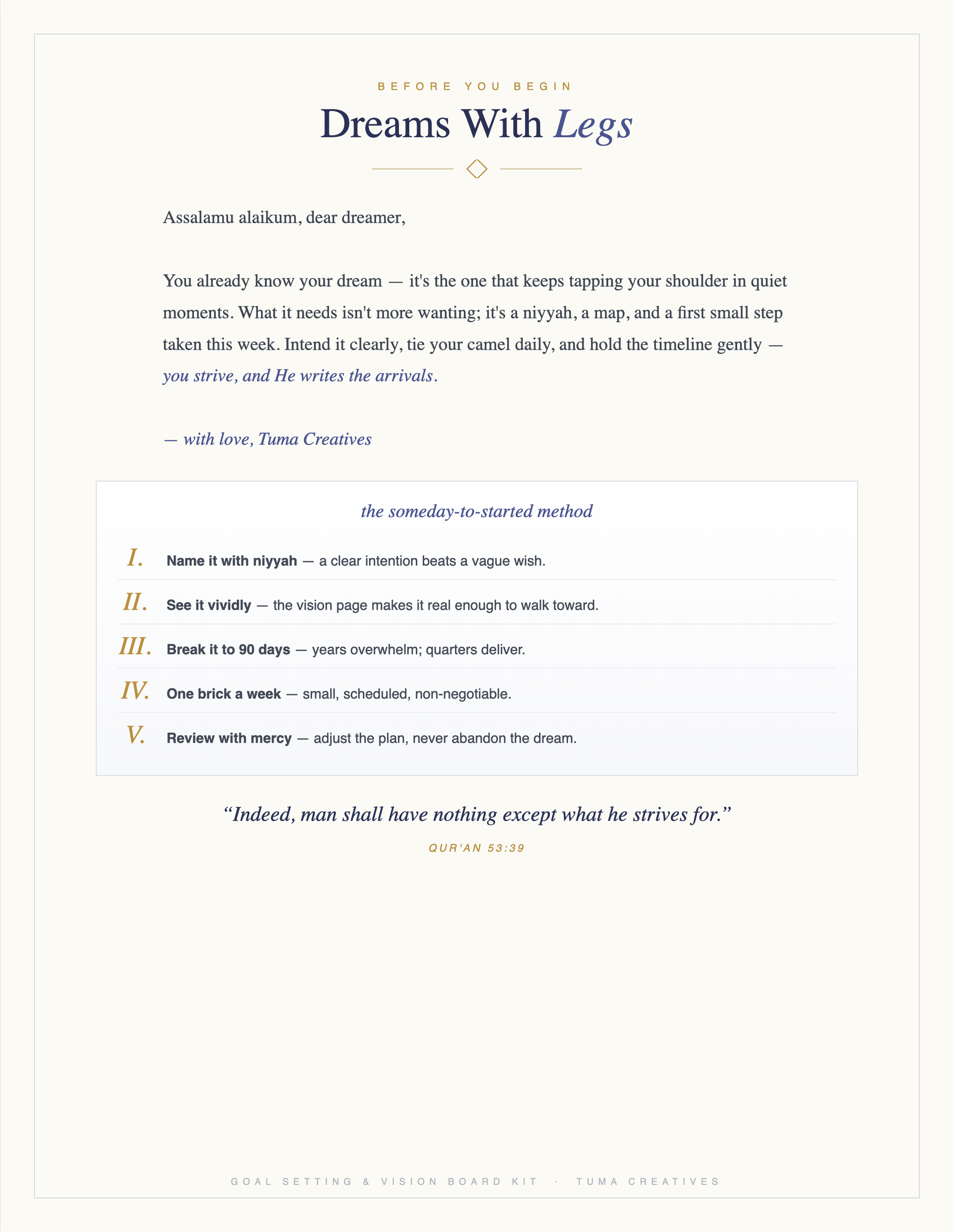 Goal Setting & Vision Board Kit — The someday-to-started method