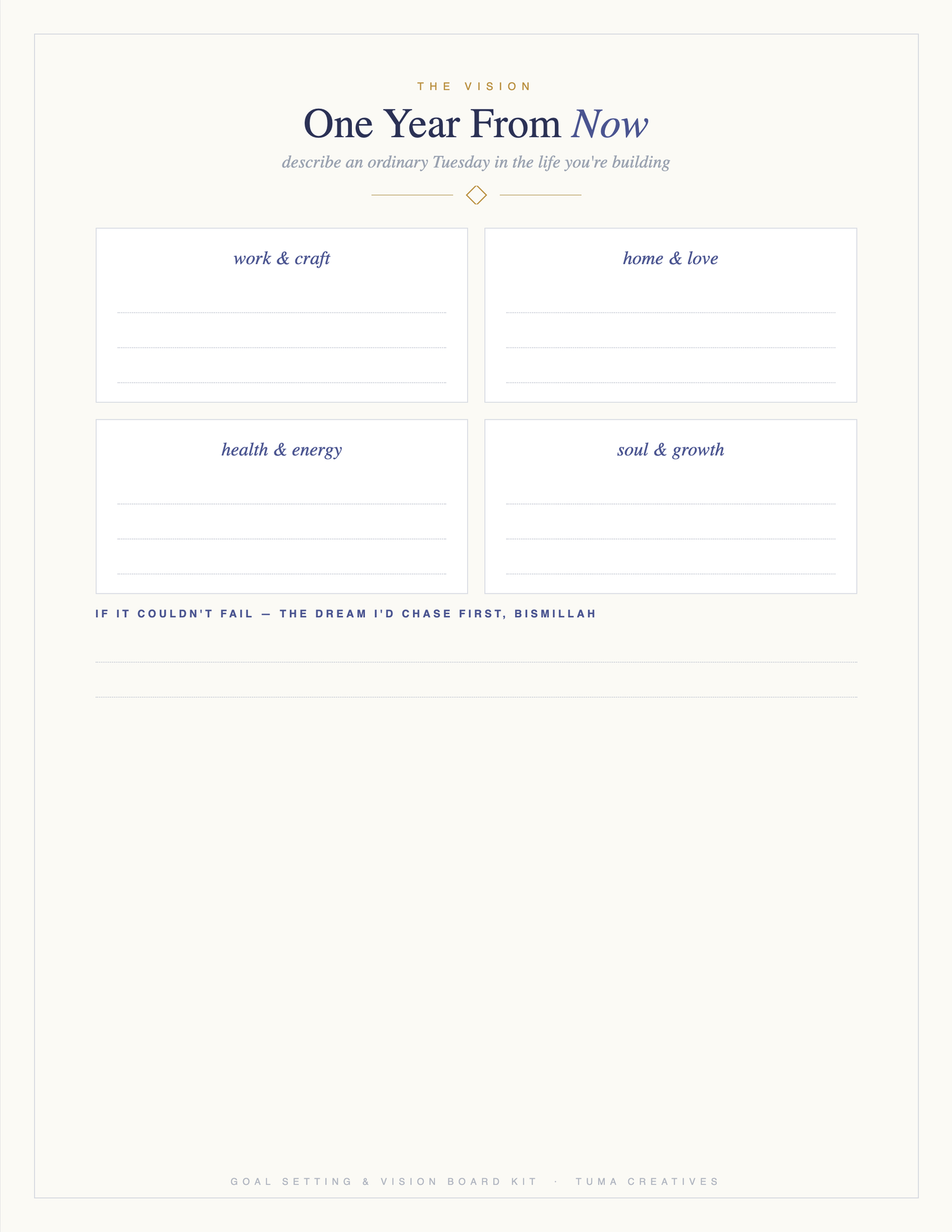 Goal Setting & Vision Board Kit — One Year From Now — vision