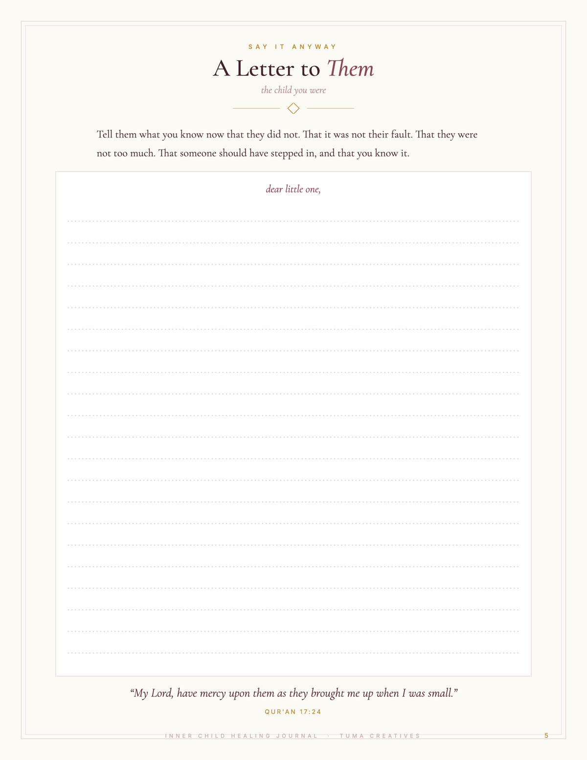 Inner Child Healing Journal — the core pages
