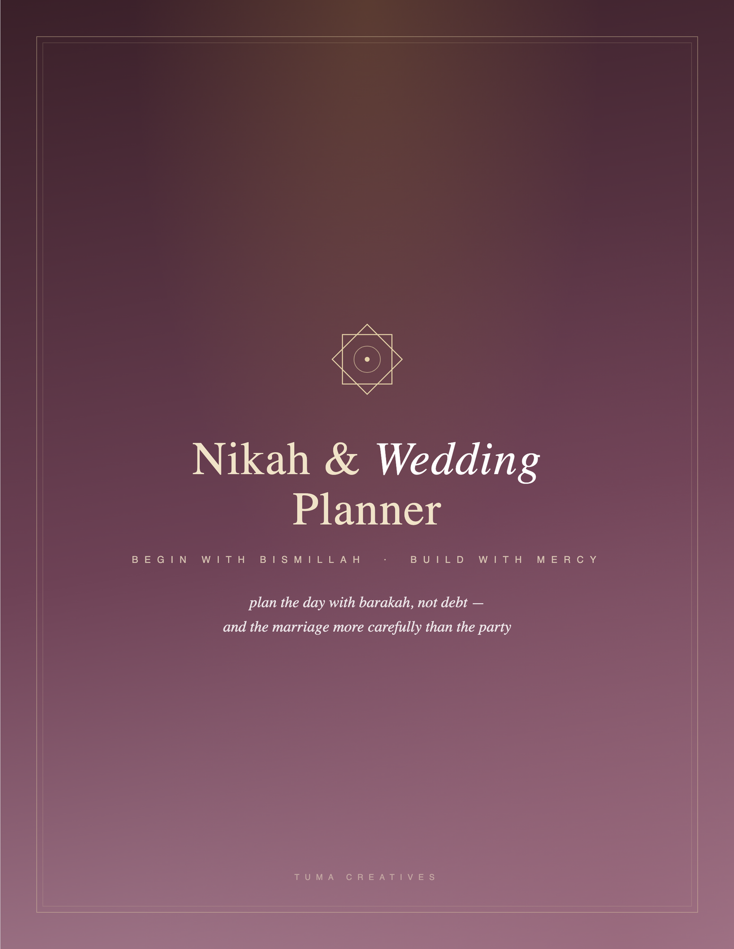 Nikah & Wedding Planner — Cover