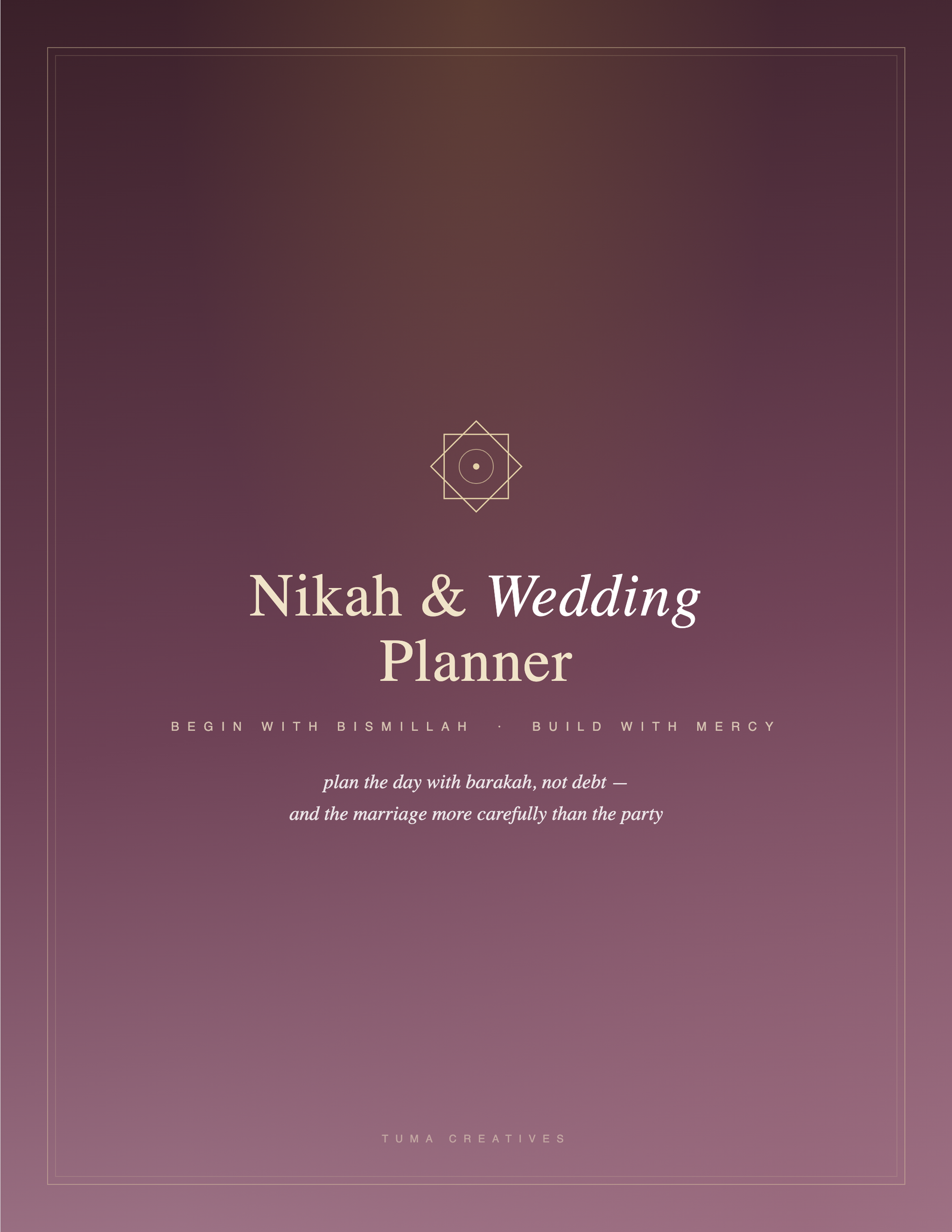 Nikah & Wedding Planner — Cover