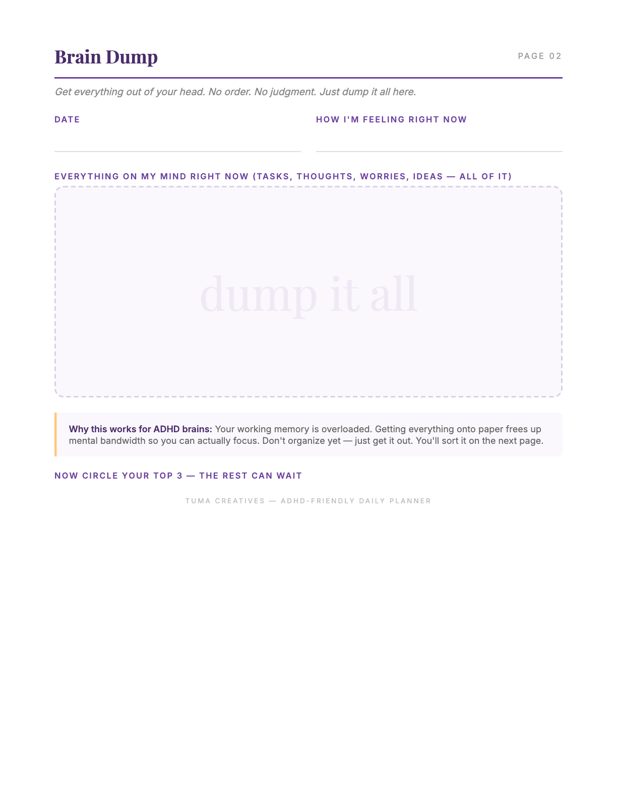 ADHD-Friendly Daily Planner System