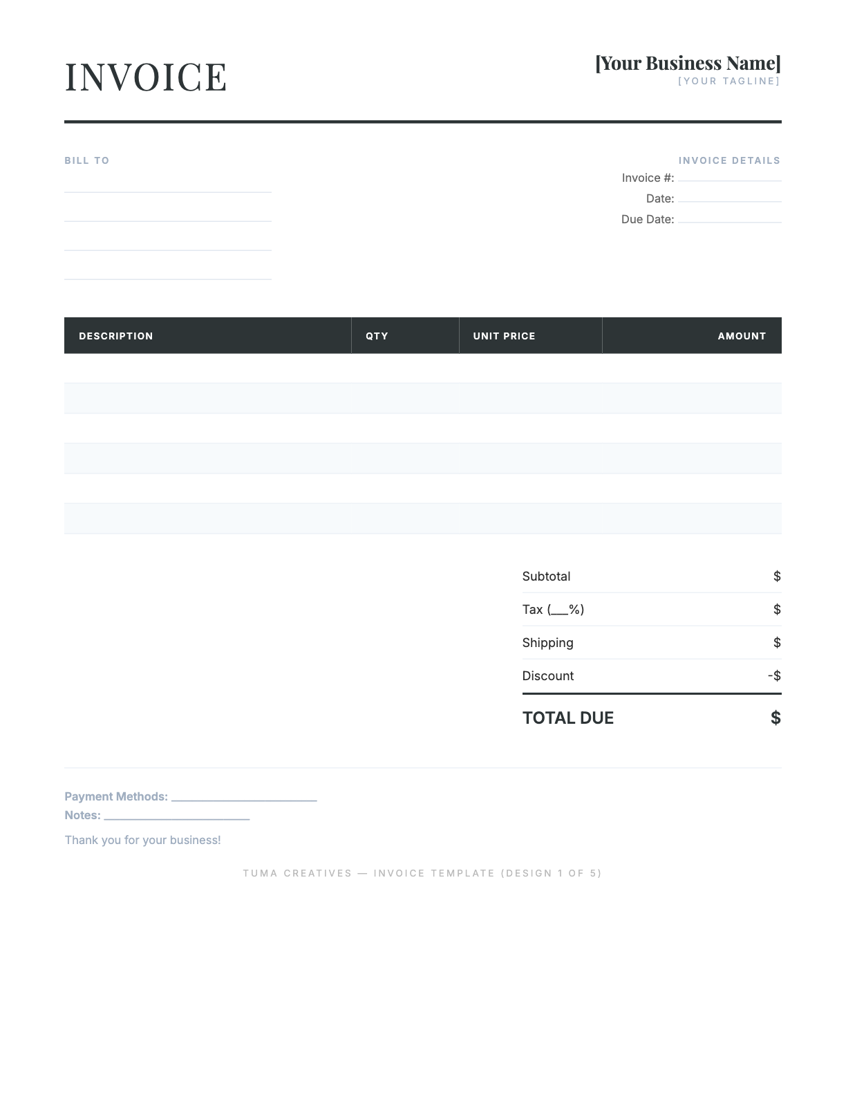 Invoice & Order Form Template Bundle