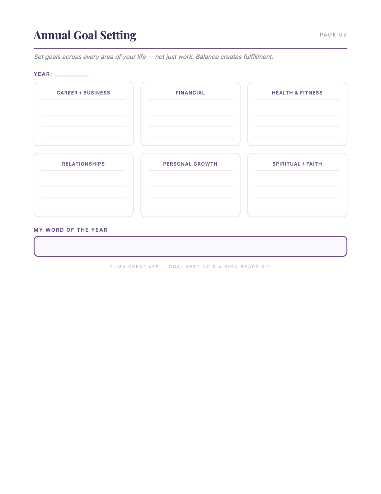 Goal Setting & Vision Board Kit