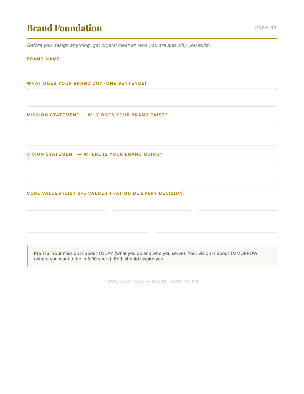 Brand Identity Kit Workbook