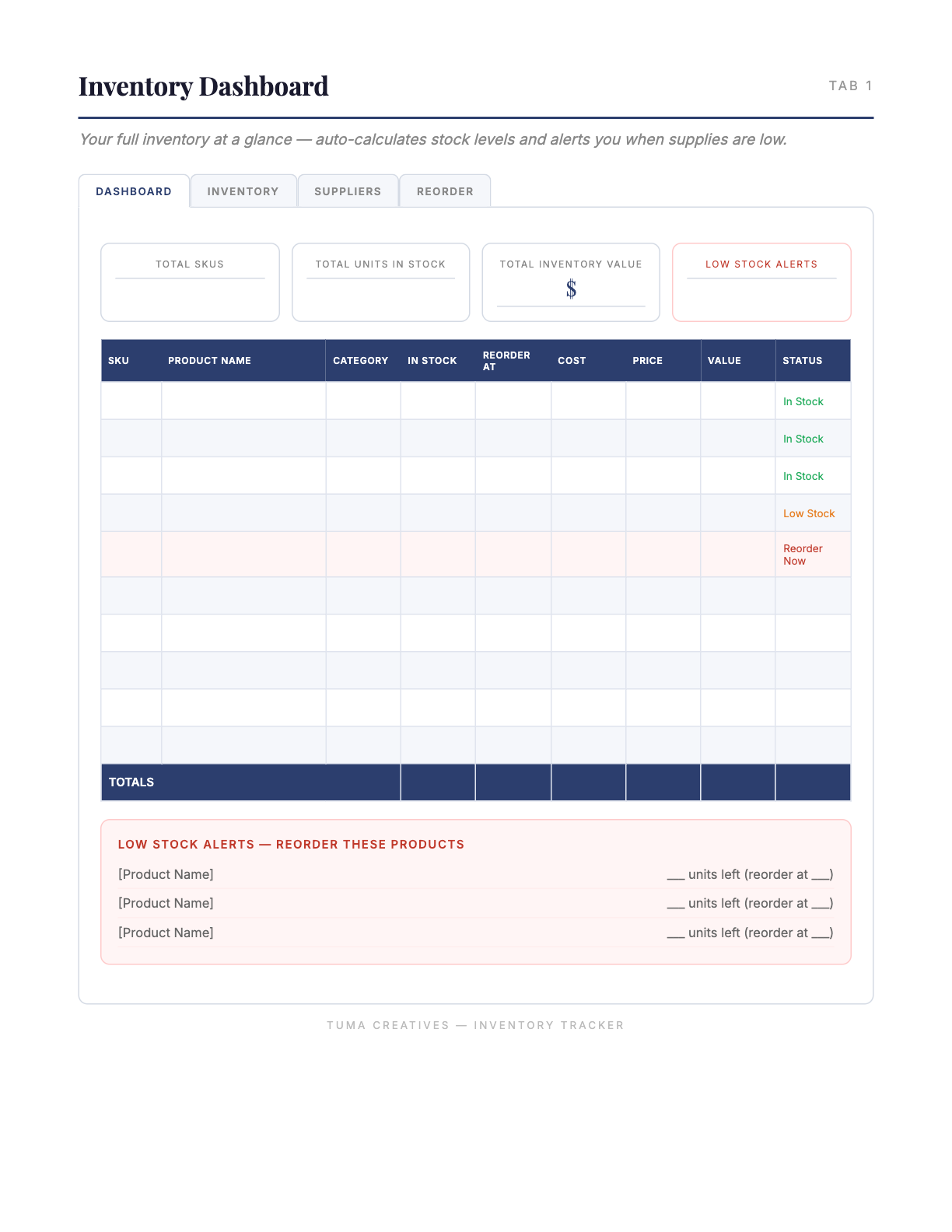 Inventory & Product Tracker