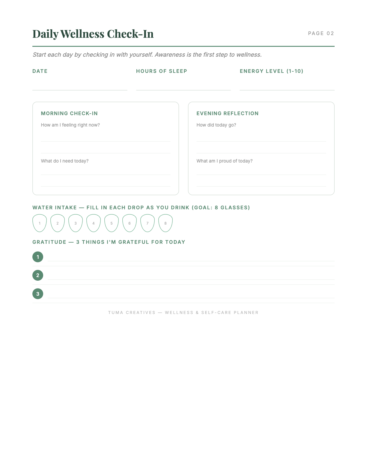 Wellness & Self-Care Planner