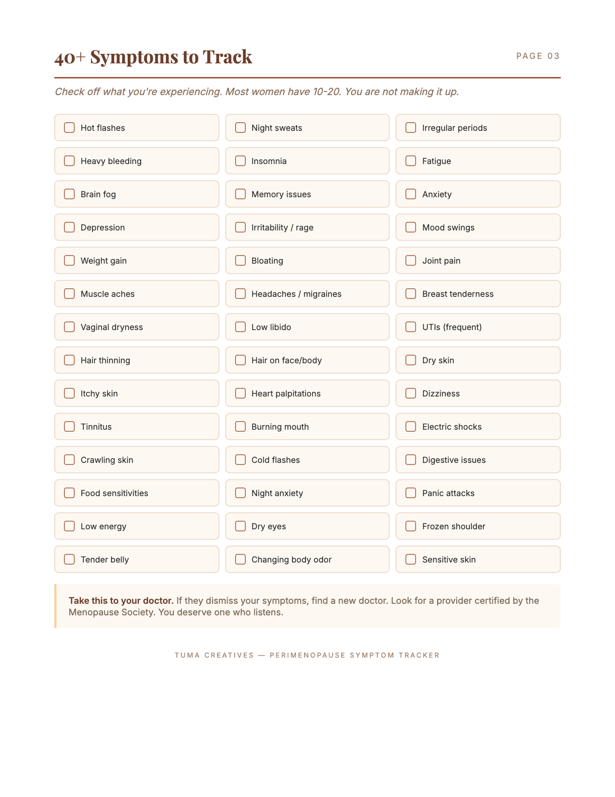Perimenopause Tracker