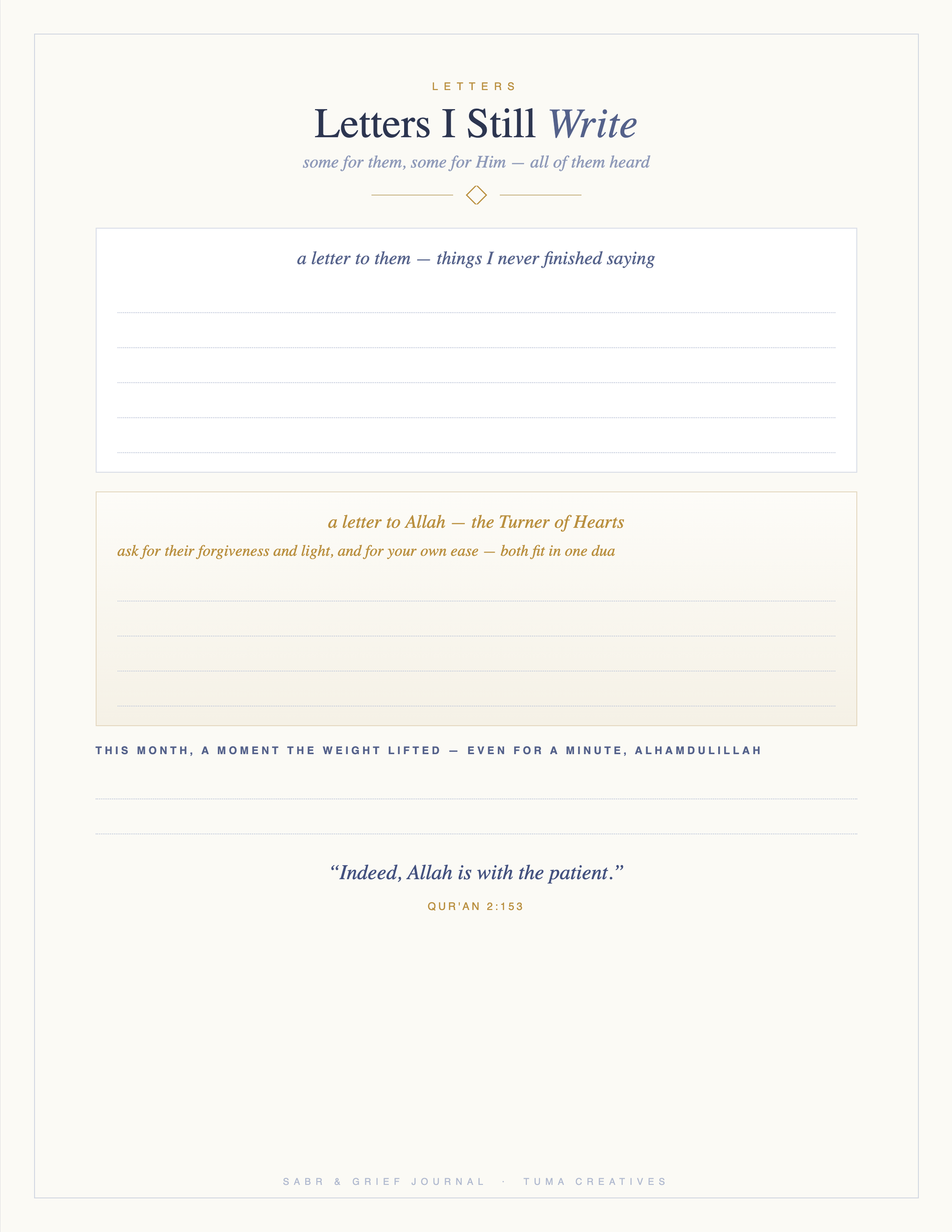 Sabr & Grief Journal — Letters I Still Write