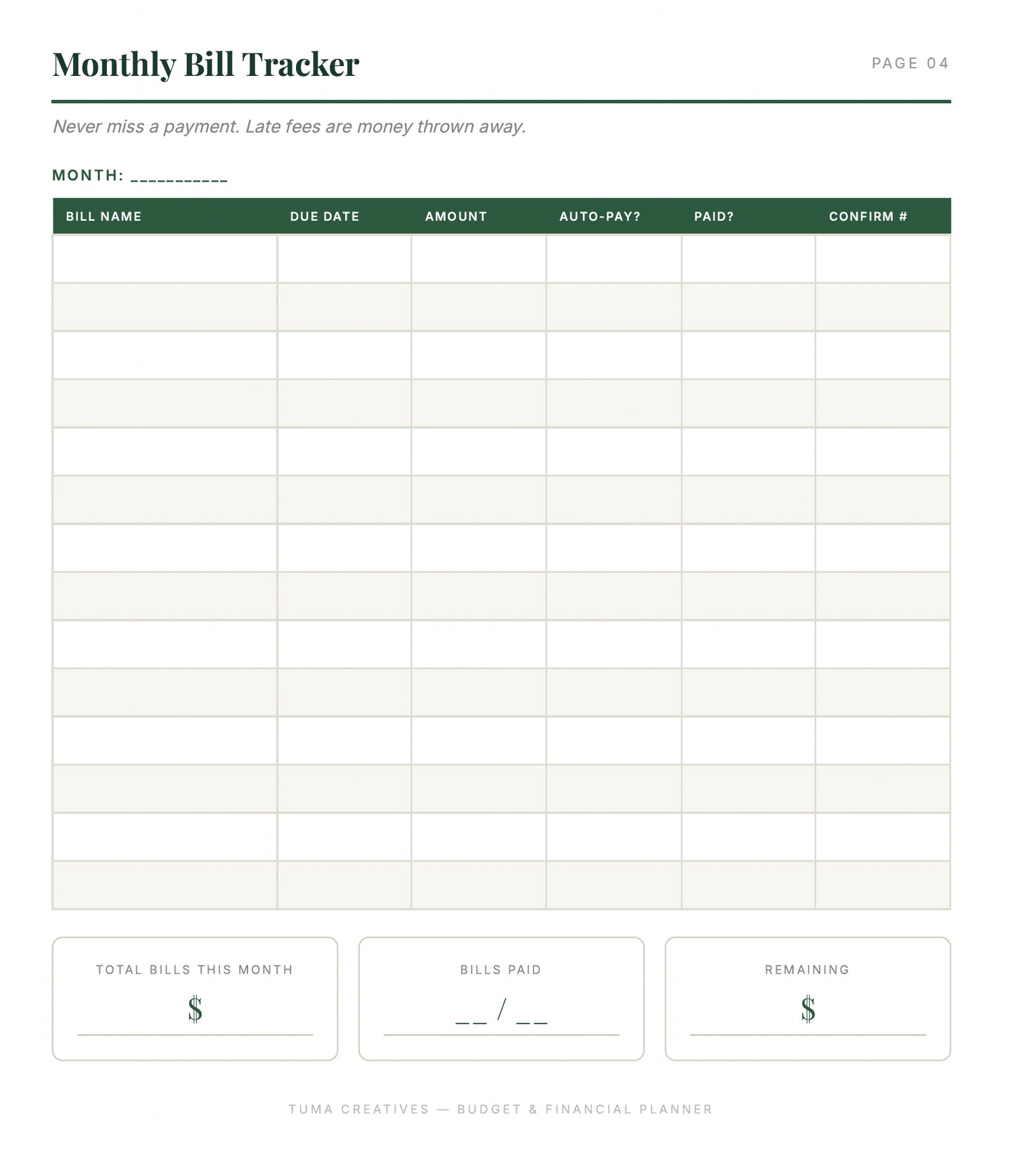 Budget & Financial Planner