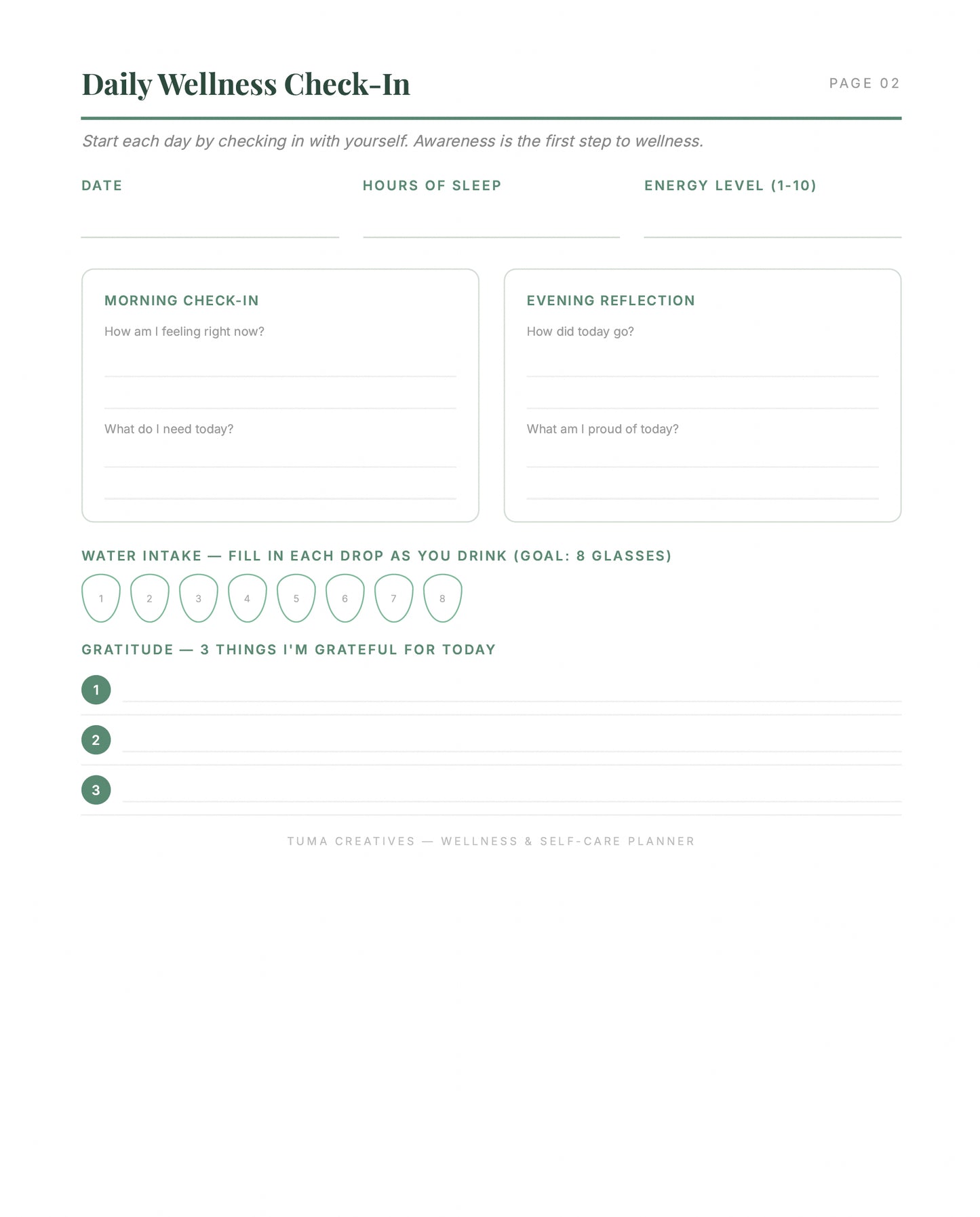 Wellness & Self-Care Planner