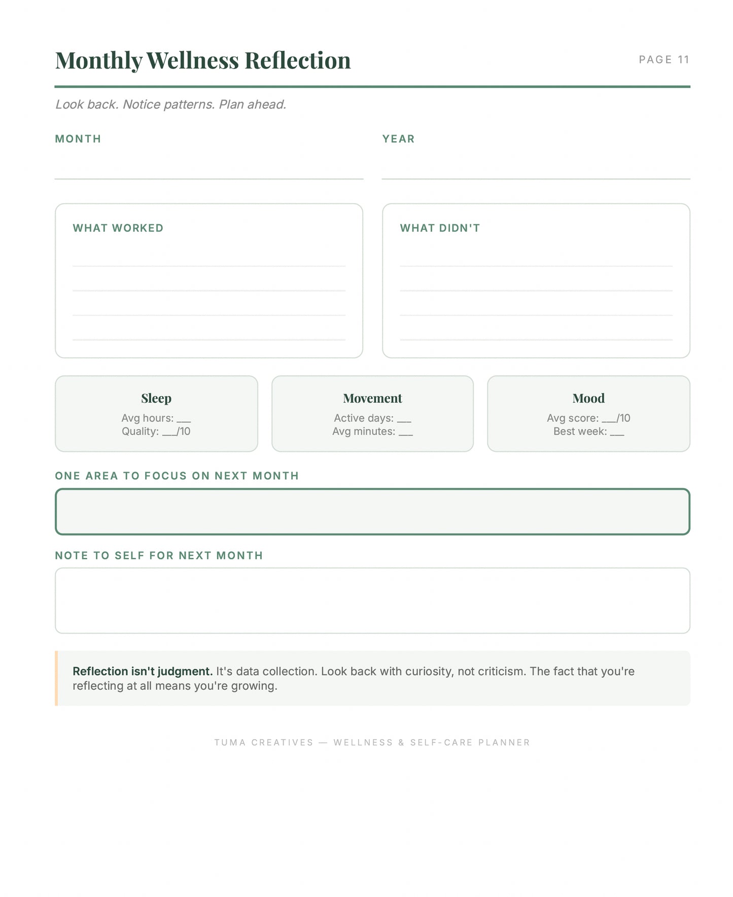 Wellness & Self-Care Planner